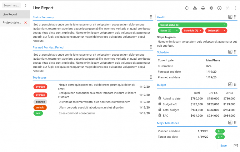 Weekly Status Report